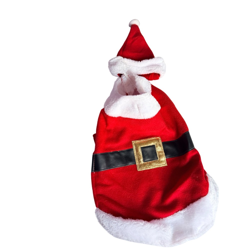 Unbranded Santa Pet Costume Small Red Christmas Holiday Hat Set